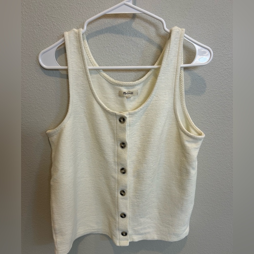 Madewell Cream Button-Front Tank Top